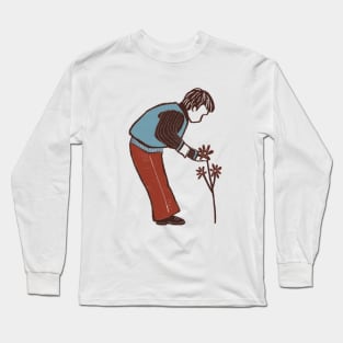 A boy with a flower Long Sleeve T-Shirt